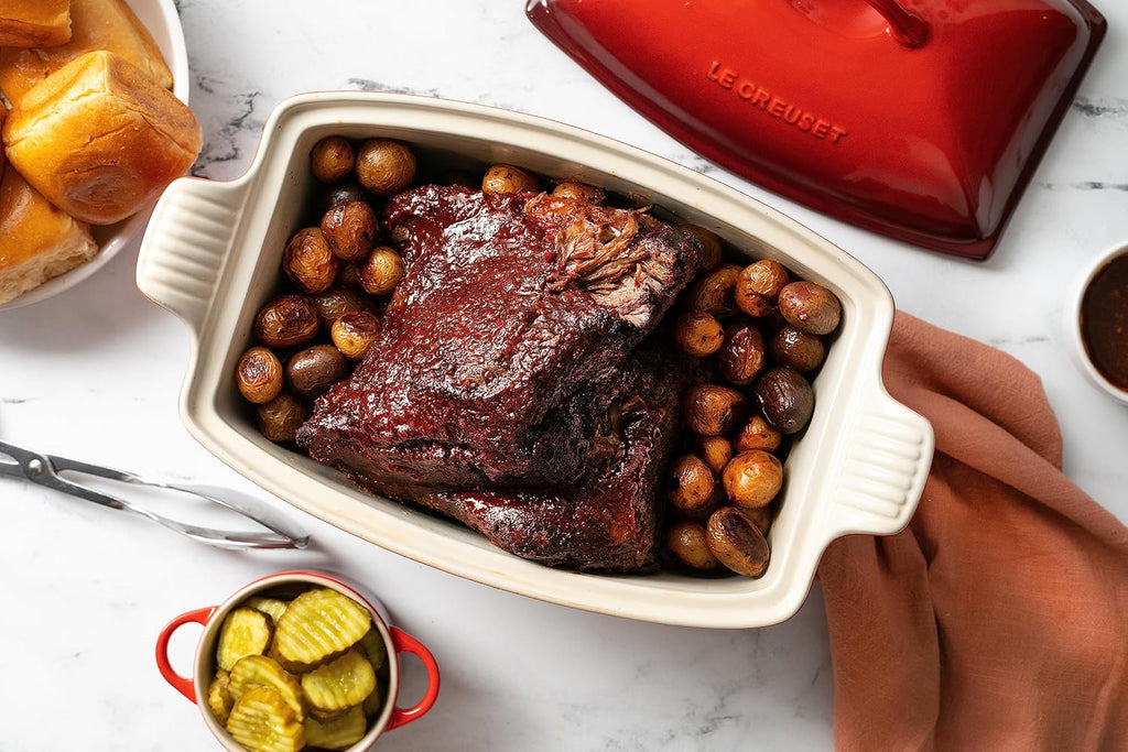 Le Creuset Heritage Stoneware Deep Baker with Lid, 4.5 qt., Oyster