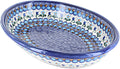 Blue Rose Polish Pottery - Blue Savannah Oval Baker - 11.75' x 9.25' - Unique, Dishwasher Safe, & Durable Bakeware