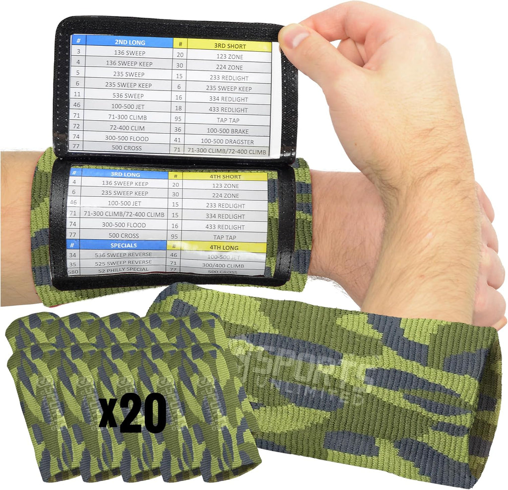 Sports Unlimited Youth Triple Wrist Coach, Football Wristbands for Plays, Baseball Wristbands, QB Arm Bands
