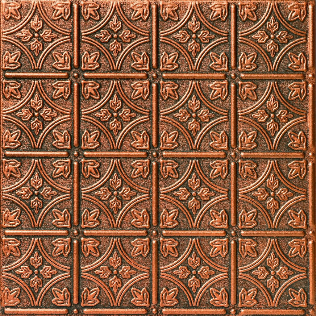 À LA MAISON CEILINGS R125 Emma's Flowers Foam Glue-Up Ceiling Tile (128 Sq. Ft./Case), Pack of 48, Antique Copper
