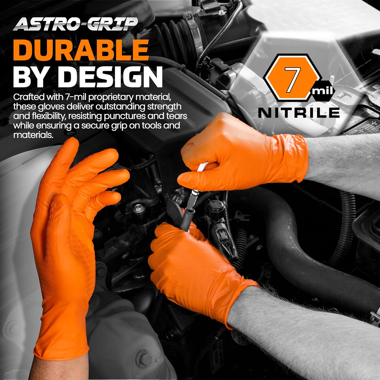 SAS Astro-Grip Exam Grade Powder-Free Nitrile Disposable Gloves