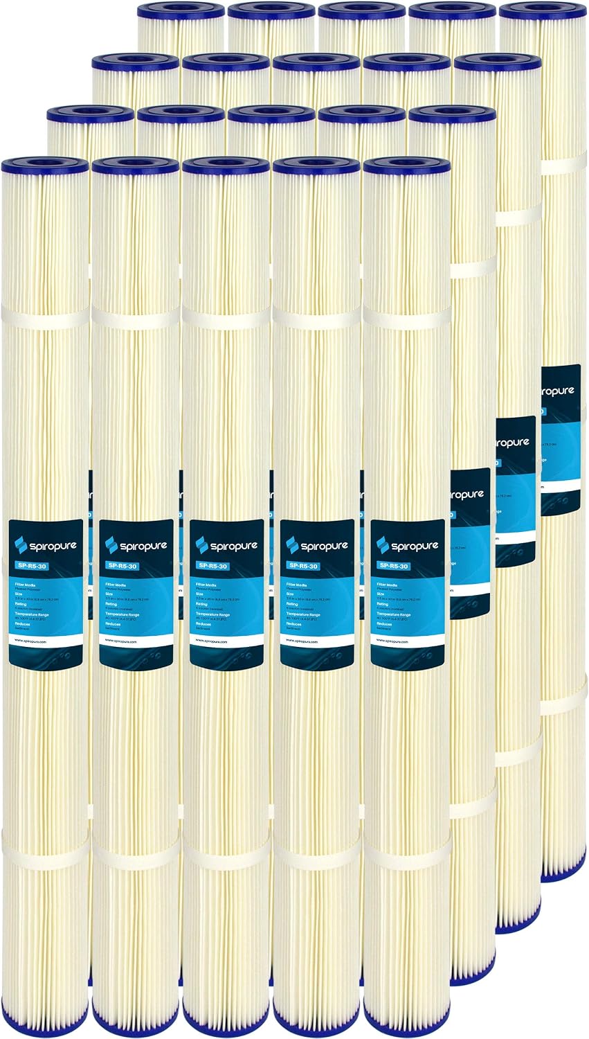 SpiroPure SP-R5-30 30x2.5 5 Micron Pleated Polyester Sediment Water Filter Cartridge SPC-25-3005 (Case of 20)