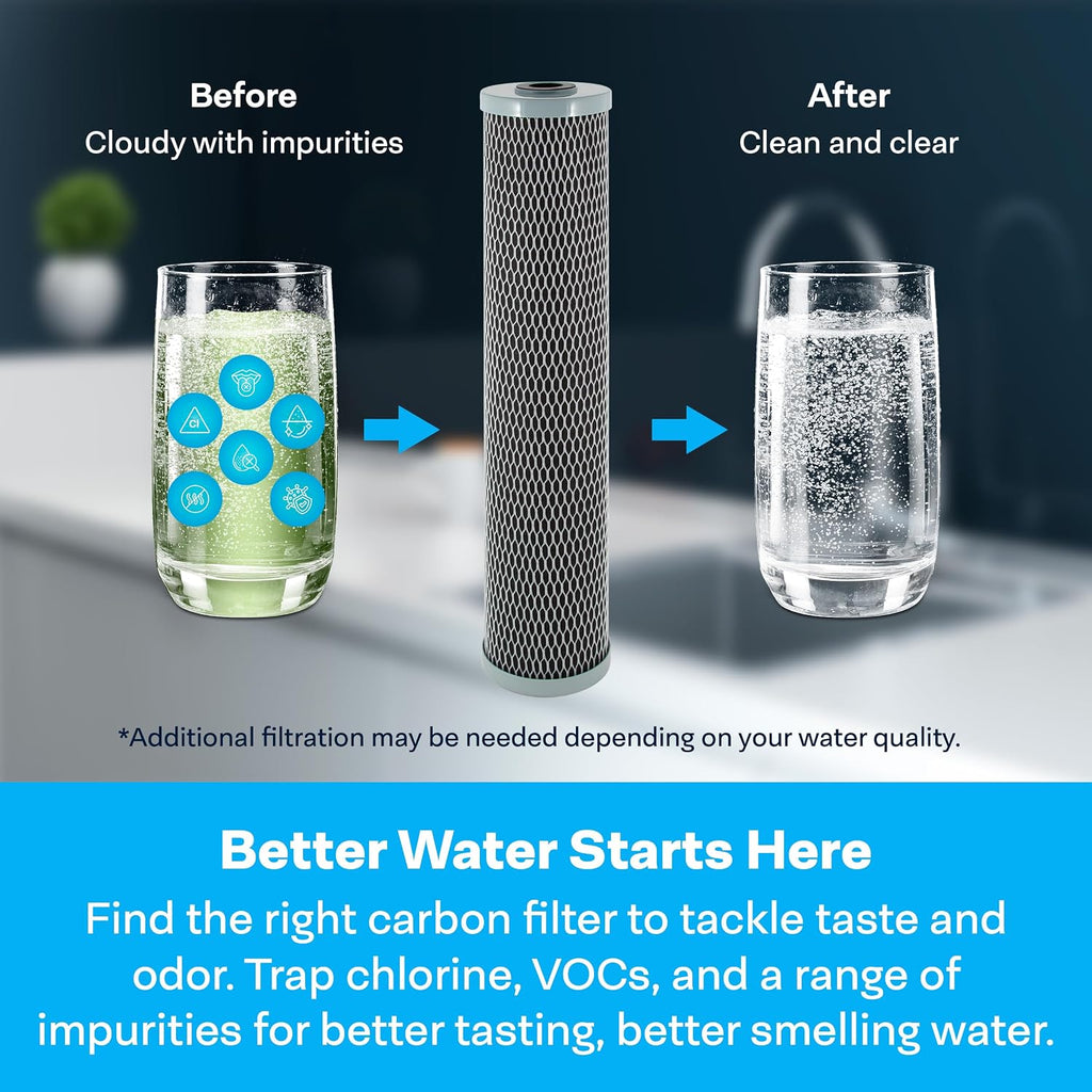 SpiroPure SP-NCP-20BB 20x4.5 10 Micron Dual Purpose Sediment and Carbon Water Filter Cartridge NCP-20BB 155382-43 (Case of 6)