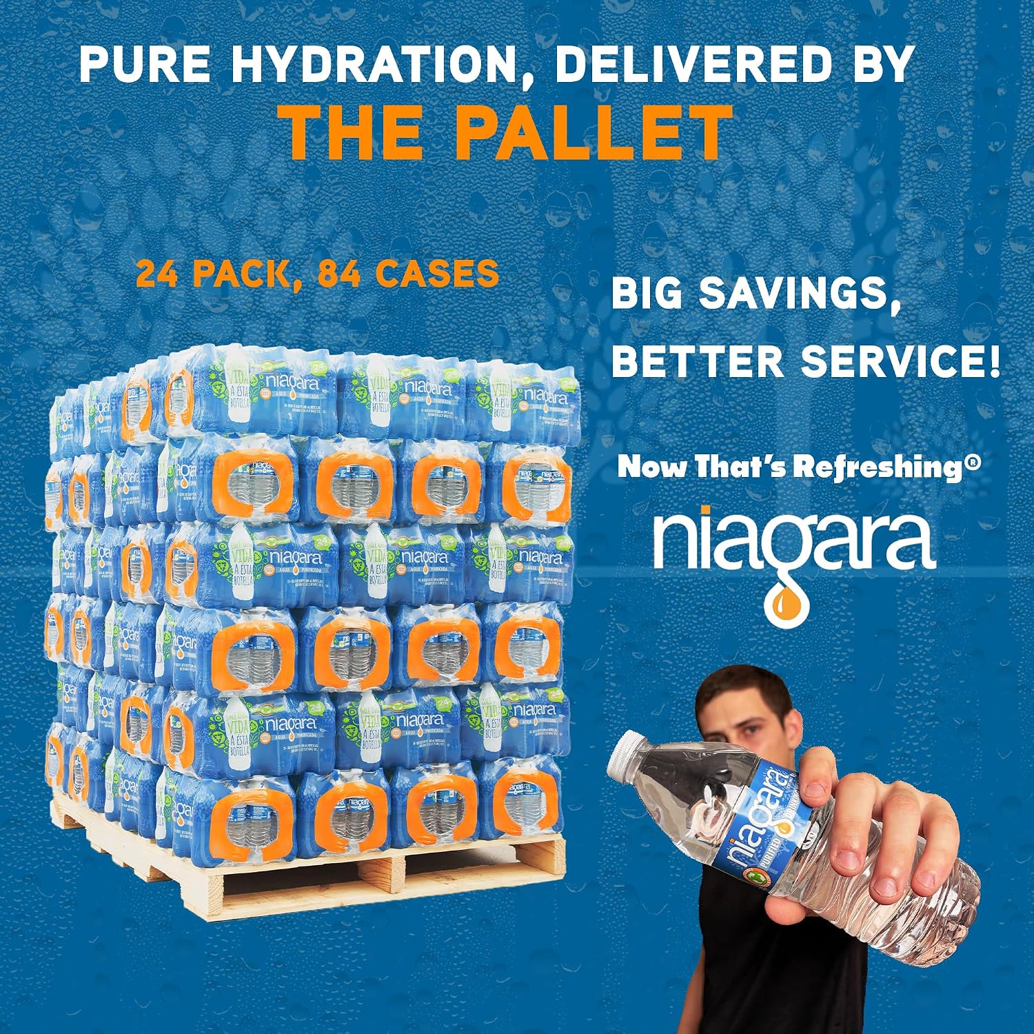 Niagara 16.9oz 24pk 84 cases per pallet 2016 bottles