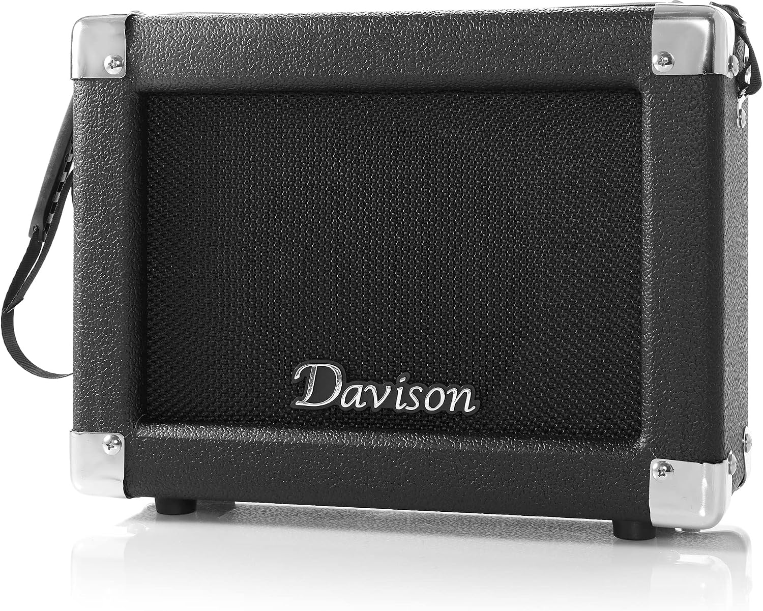 Davison Guitars Full Size Electric Bass Guitar with 15-Watt Amp, Black - 4 String Right Handed Beginner Kit with Gig Bag and Accessories