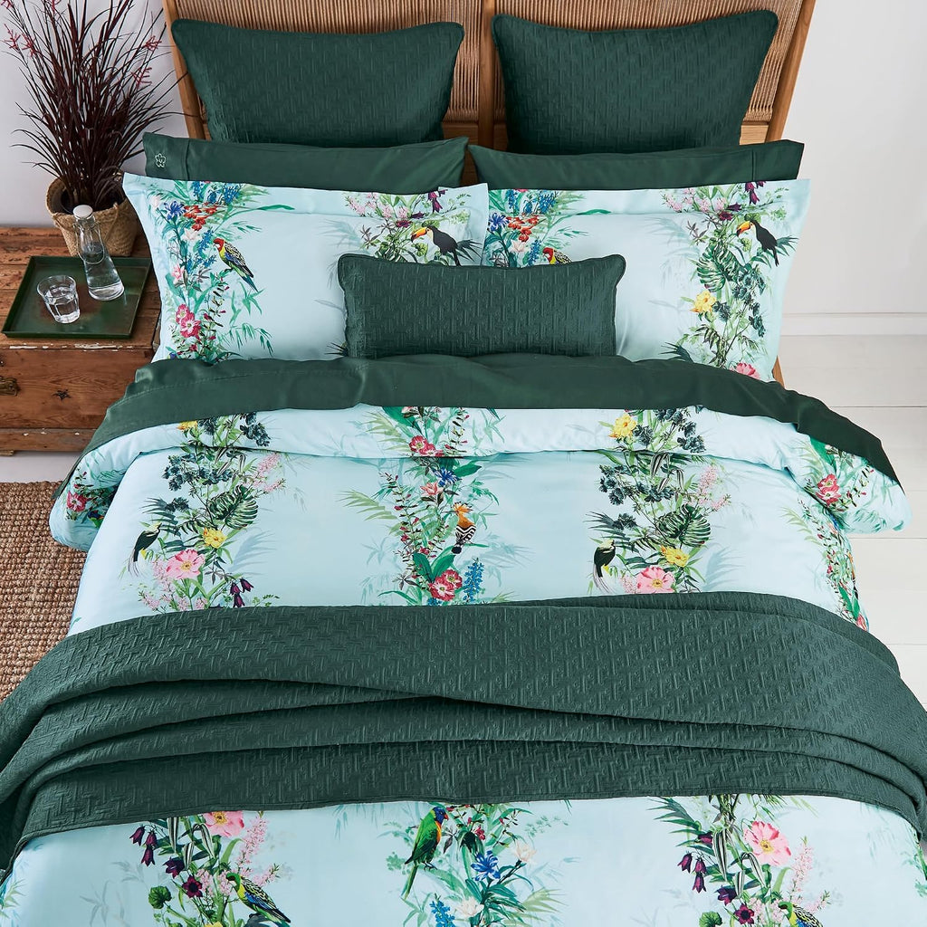 Ted Baker Tropical Elevations 100% Cotton Sateen, 3 Piece Duvet Cover Set, Full/Queen, Multi