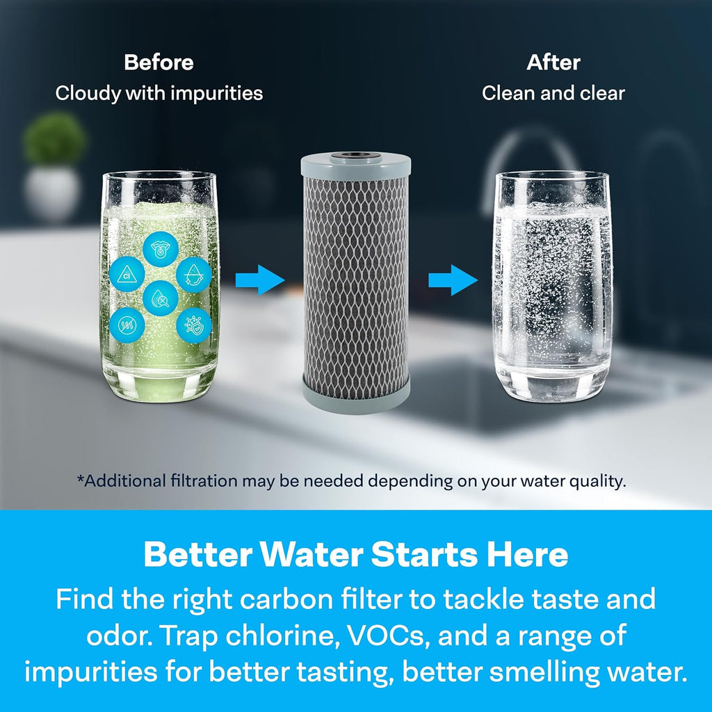 SpiroPure SP-NCP-BB 10x4.5 10 Micron Dual Purpose Sediment and Carbon Water Filter Cartridge NCP-BB 155398-43 (Case of 8)