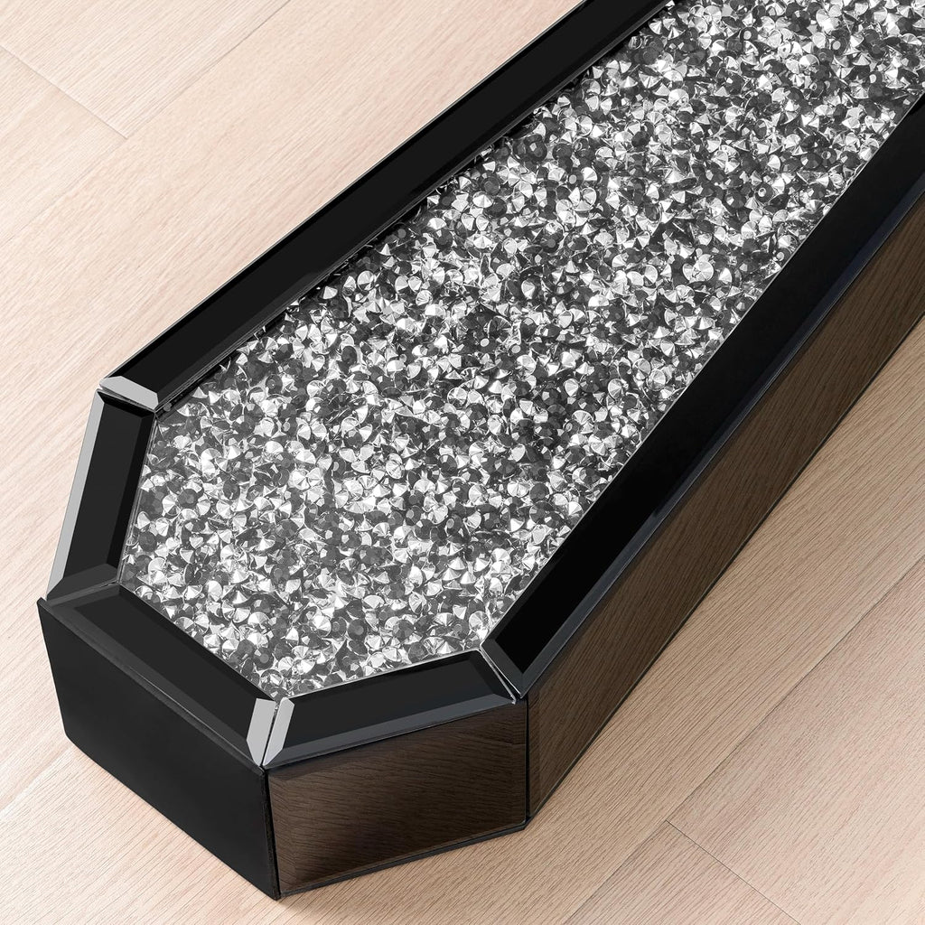 SHYFOY 30' Tall Floor Vase Black Crushed Diamond Tall Vases for Decor Living Room Floor Large Crystal Glass Decorative Floor Vase for Living Room Office Home Decor