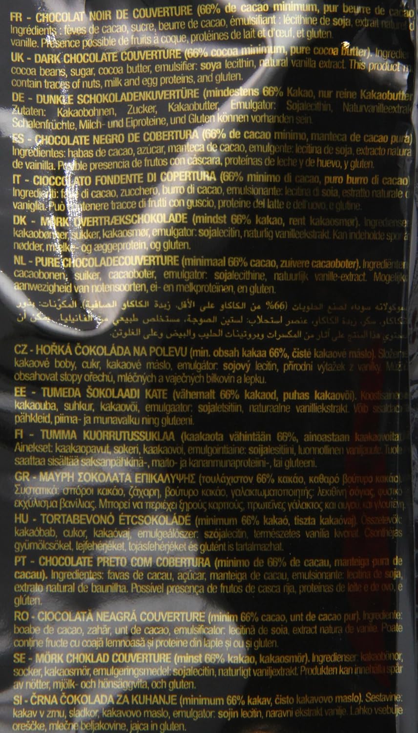 Valrhona Dark Chocolate - 66% Cacao - Caraibe - 6 lbs 9 oz bag of feves